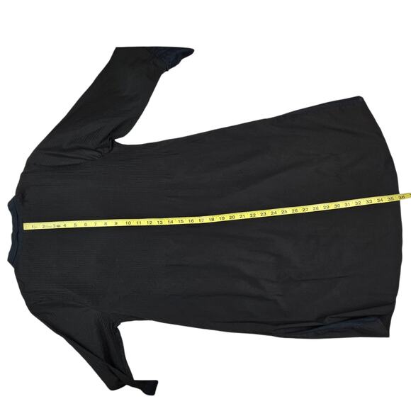 Cotelac Dress Size 2 US 8 Black Tunic Ruched Lagenlook Mixed Media Button Up - Picture 6 of 7